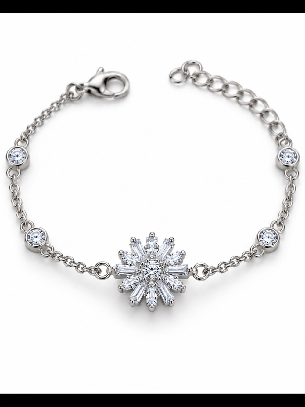 925 Sterling Silver CZ Bracelet NEW - Picture 3 of 4